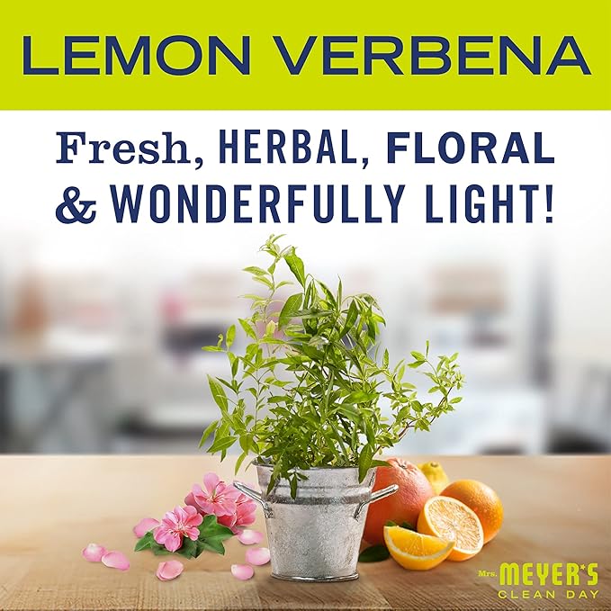 MRS. MEYER'S CLEAN DAY Hand Lotion, Long-Lasting, Non-Greasy Moisturizer, Cruelty Free Formula, Lemon Verbena Scent, 12 Oz
