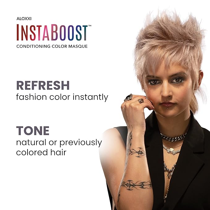 ALOXXI InstaBoost PLATIUM Color Depositing Conditioner Mask – Instant Temporary Hair Color Dye - Hair Color Masque for Deep Conditioning (Strictly Platinum), 6.8 Fl Oz