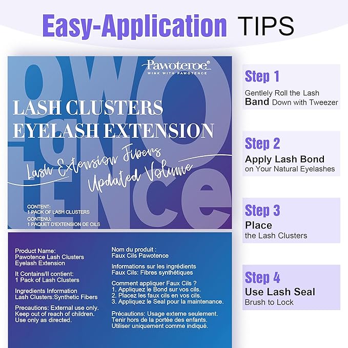 Pawotence Lash Clusters 280pcs Cluster Eyelash Extensions 40D 50D Eyelash Clusters Lash Extension 8-16mm Individual Lashes for Self Application at Home (40D&50D, 0.07D, 8-16mm)