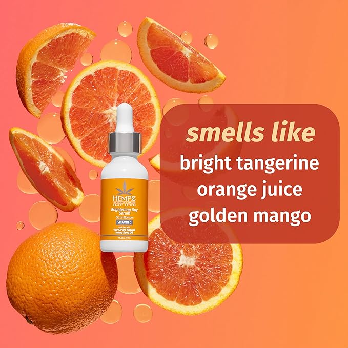 Hempz Citrus Blossom Facial Serum, Beauty Actives with Vitamin C, for dull skin with brown spots, for men and women, 1oz