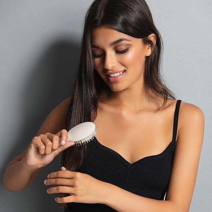 The Hair Edit Finish & Shine Travel Size Boar Bristle Hair Brush Cream
