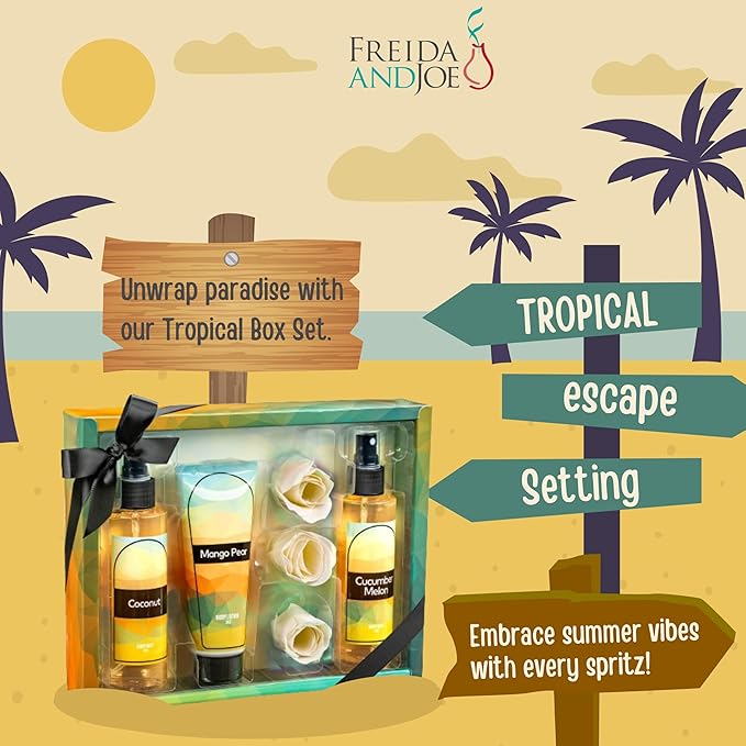 Fine Fragrance Body Mist & Body Splash Gift Set – Luxury Self-Care Combo for Women and Girls (Coconut, Cucumber, Mango Pear, Rose Soap) Mother’s Day Gift for Mom