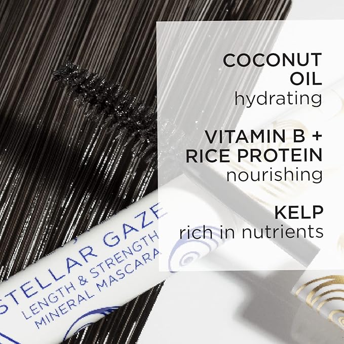 Pacifica Stellar Gaze Mascara – Stardust (Brown) Length & Strength, Natural Mineral Mascara with Coconut & Vitamin B, Long-Wearing, Vegan