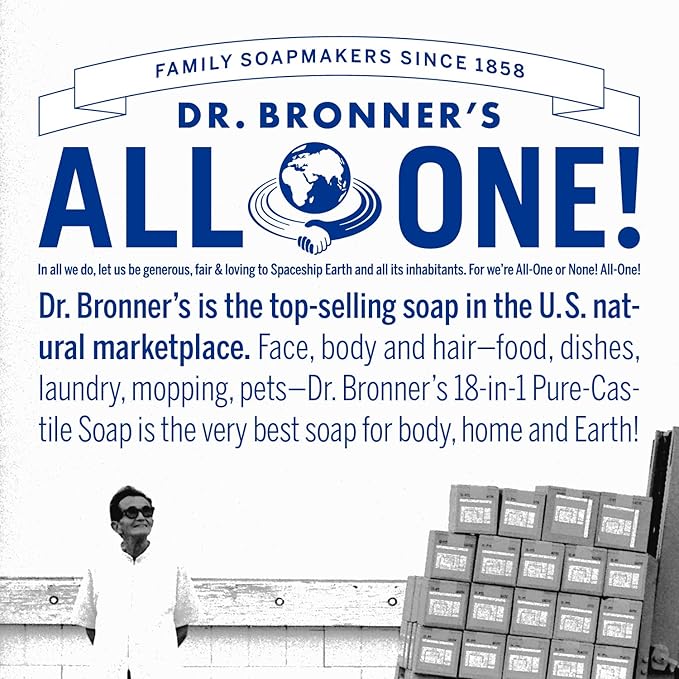Dr. Bronner's Magic Soap - Pure-Castile Liquid Soap (Lavender, 32 ounce, 2-Pack) -Regenerative Organic Certified Oils, 18-in-1 Uses: Body, Hair, Laundry, Pets & Dishes, Concentrated, Vegan, Non-GMO