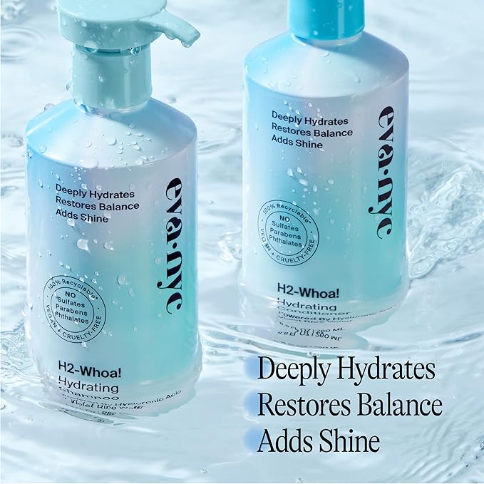 Eva NYC H2-Whoa Hydrating Shampoo, Inflused with Hyaluronic Acid and Voilet Rice Water, 8.8 fl oz