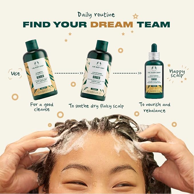 The Body Shop Ginger Scalp Care Conditioner (Vegan), Green, 8.4 Fl Oz