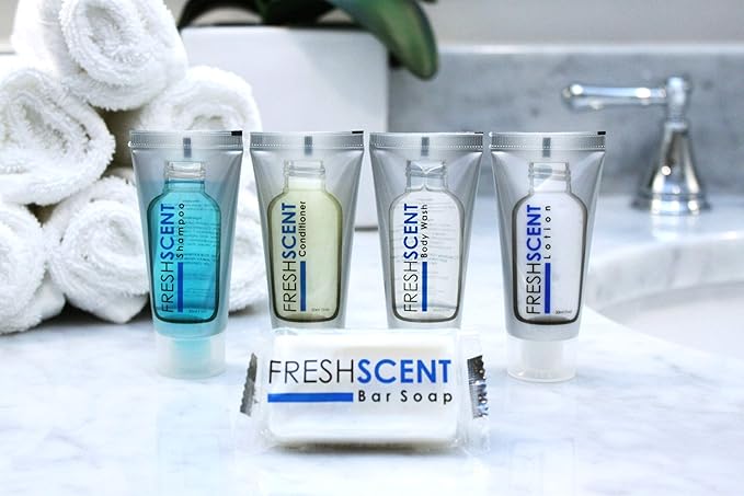 Freshscent Shampoo 1oz (Case of 288 tubes) Hotel Travel Size, Bulk Amenities and Toiletries for Hospitality