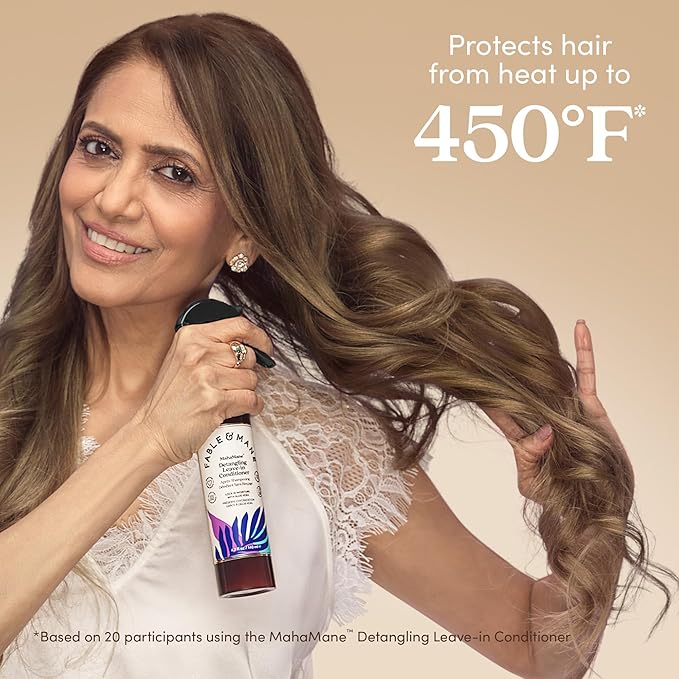 Fable & Mane Detangling Leave-In Conditioner, with UV Heat Protection for Smooth, Hydrated, Tangle-free Hair. Enriched with Aloe Vera