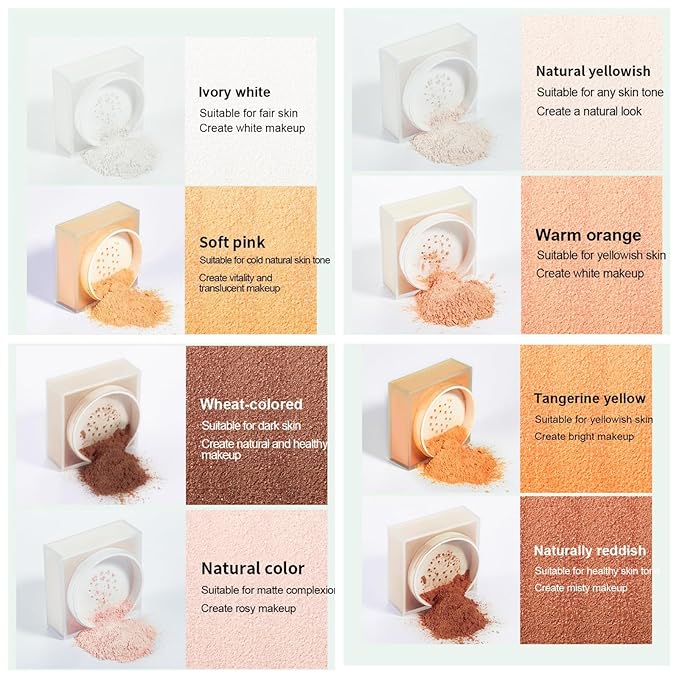 MAEPEOR Setting Powder 8 Colors Smooth and Lightweight P05 Wheat-Colored) 76 oz