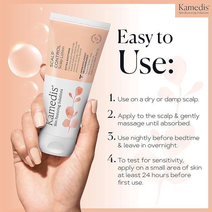KAMEDIS Moisturizer Leave-On Botanical Scalp Lotion. For Dandruff, Dry, Itchy, Flaky and Sensitive Scalp Skin. Over-Night Head Mask, Parabens Free. 3.38 Fl Oz. (Scalp Lotion (2pk))