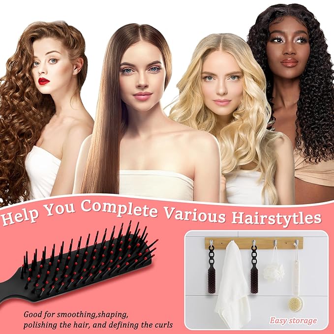 HOFASON 6 Pcs Bulk Hair Brushes for Homeless Supplies, Individually Wrapped Disposable Hair Brushes Nylon Bristles Detangling Hair Brush for Women Hotel Nursing Charity
