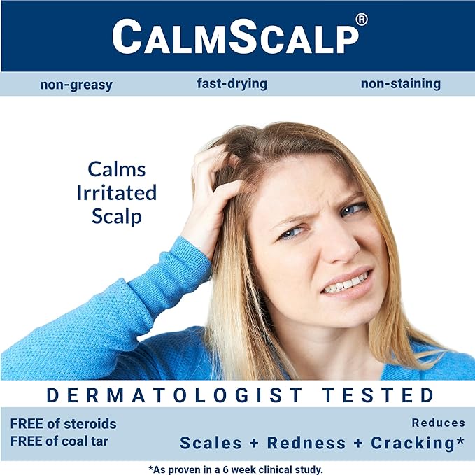 Scalp Solution | Calms Irritated Scalp | Dry Scalp Treatment | Reduces Scales, Flakes & Redness | Clinically Proven | Free of Steroids | Non Shampoo Leave-On Scalp Treatment | 4 oz