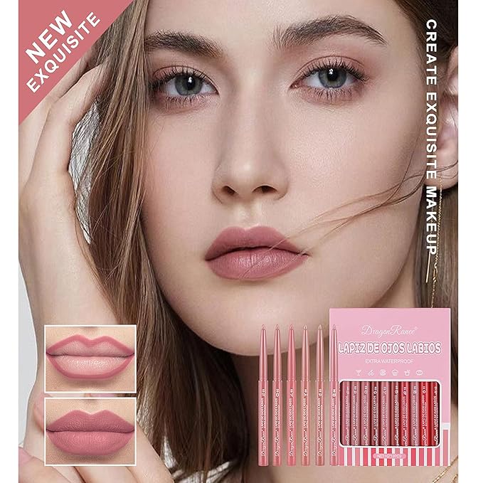 12 Colors Lip Liner Combo, Matte Lipstick Lip