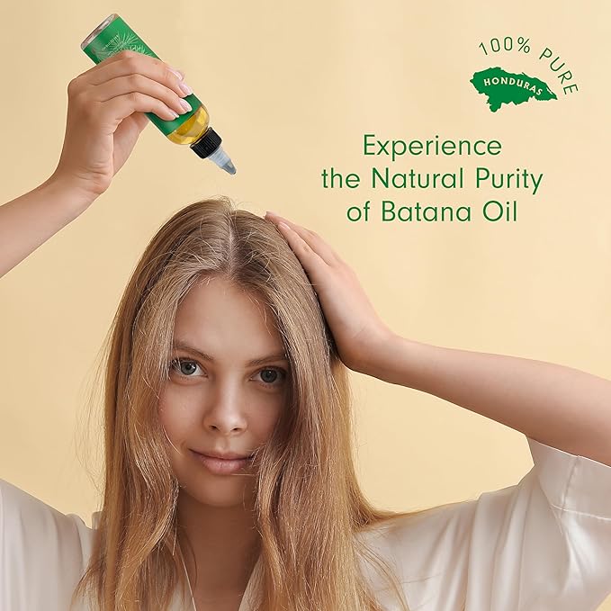 (Pack of 2) Batana Oil for Hair Growth: Dr Sebi Organic Raw Batana Oil from Honduras - 100% Pure & Natural - For Thicker & Stronger Hair - 4 FL OZ Per Bottle