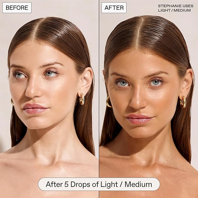 Sun Blush Glowing Self Tanning Drops Australian Made 1.0 fl.oz | Sun-Kissed, Natural Face & Body Gradual Self Tanner with Peptides | Fragrance Free | Everyday Humans