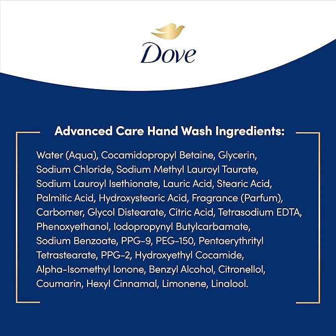Dove Advanced Care Hand Wash Deep Moisture 4 Count for Soft, Smooth Skin, More Moisturizers than the Leading Ordinary Hand Soap, 12 oz