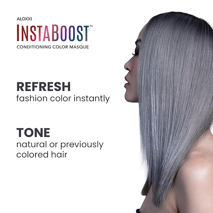 ALOXXI InstaBoost SILVER Color Depositing Conditioner Mask, Instant Temporary Hair Color Dye - Hair Color Masque for Deep Conditioning (Silver Fox), 6.8 Fl Oz (Pack of 1)