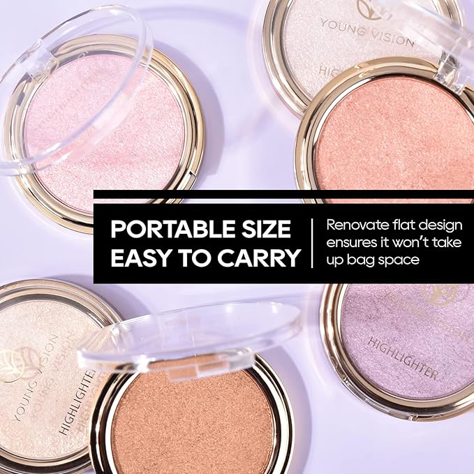 Baked Highlighter Powder Palette, Makeup Highlighter Powder Palette Moonlight White