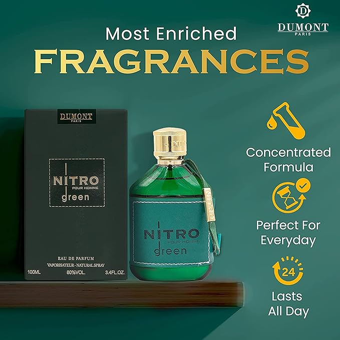 Nitro Green Eau De Parfum - Vibrant Weekend Fragrance - 3.4 Fl Oz