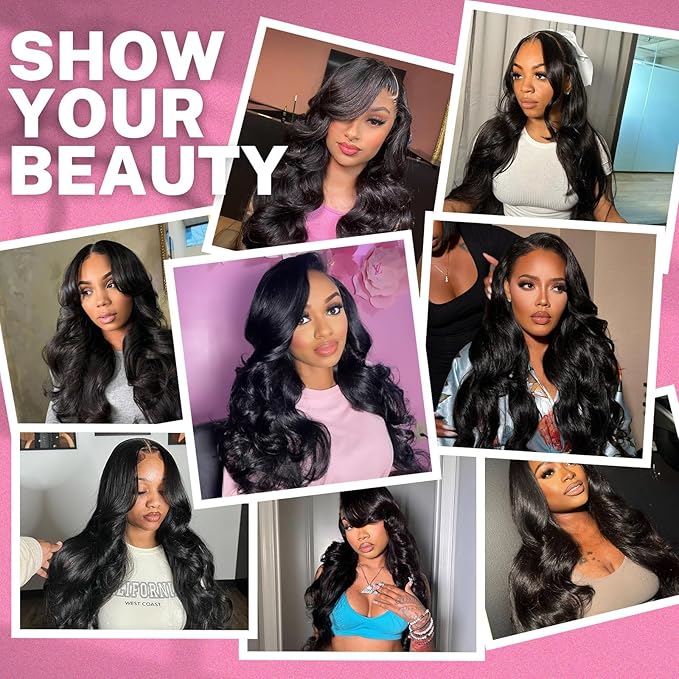 Beauty Queen 3 Bundles Human Hair Body Wave (20 20 20 Inch) 16A Grade Unprocessed Brazilian Sew In Thick Hair Bundles Virgin Hair Extensions Natural Color
