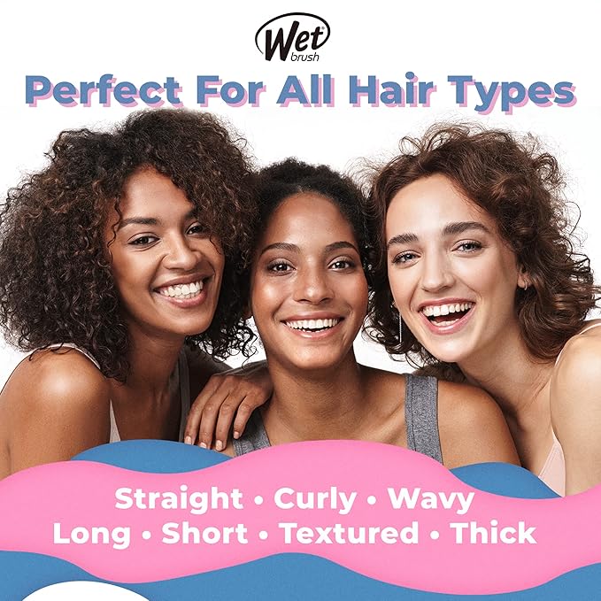 Wet Brush Pure and Clean Detangling Brush, Blue - All Hair Types - Ultra-Soft IntelliFlex Detangler Bristles Glide Through Tangles with Ease - Pain-Free Comb for Men, Women, Boys and Girls