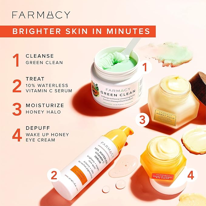 Farmacy Brightening Eye Cream - Wake Up Honey Under Eye Cream for Dark Circles + Puffiness - Enriched with Vitamin C + Cranberry Peptide to Smooth Wrinkles Over Time (15ml)