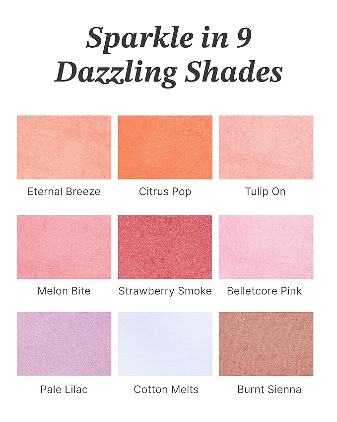 Glint Baked Blush (Eternal Breeze, 0.08oz) - Long-Lasting, All-Day Face Blush Powder for a Natural Look. Korean Skin Care, Korean Makeup. Blendable Color for Eyes, Cheeks & Body.