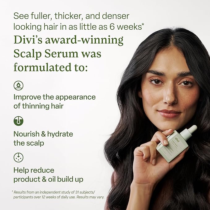 Divi Scalp Serum, Clinically Tested Hair Growth Formula, for Fuller and Thicker Hair - 30ml - 2 Pack