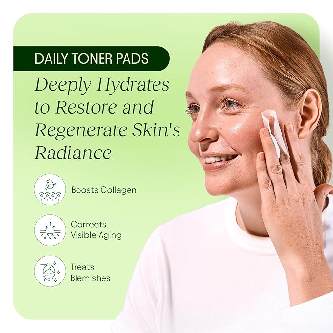 Korean Skincare Anti-Aging, Dark Spot & Wrinkle Minimizing Toner Pads - Hydrating with Snail Mucin, Centella Asiatica, Niacinamide, Peptides - For Polished & Youthful Skin - 100 Count