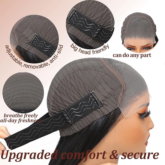 Honey Blonde Wig Glueless Wig 7x5 Synthetic Wig Highlight HD Lace Front Wig for Women Pre-Plucked Ready to Wear Wigs 26inch
