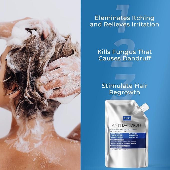 Anti Dandruff Shampoo Anti Fungal Dandruff Mens Shampoo | Medicated, Clarifying, Psoriasis & Biotin Shampoo w/Salicylic Acid | For Dry, Itchy, Flaky, Irritated Scalp & Hair