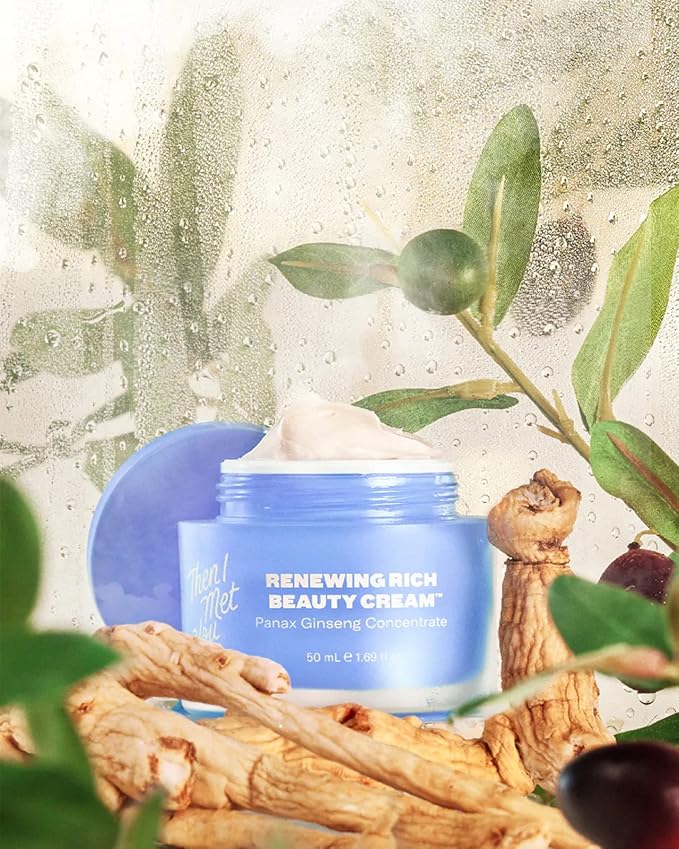 Then I Met You Renewing Rich Beauty Cream, Hydrating Face Moisturizer with Ginseng & Squalane, Vegan & Clean Skincare, 1.69 oz