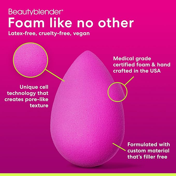 Beautyblender® | Nova Beauty Blender Makeup Sponge, Super-Soft Foam Easily Blends Foundations, Powders & Creams, Made in USA, Reusable, Washable, Streak Free Application, Vegan, Cruelty Free