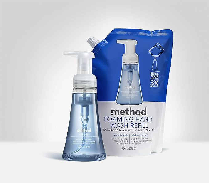 Method Foaming Hand Soap Refill, Sea Minerals, Biodegradable Formula, 28 Fl Oz (Pack of 6)