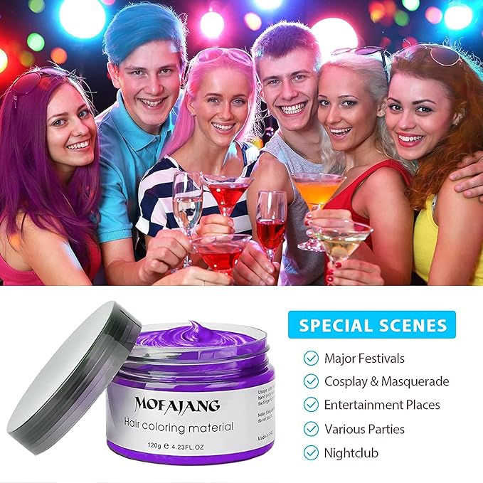 Purple Temporary Hair Color,Natural Hair