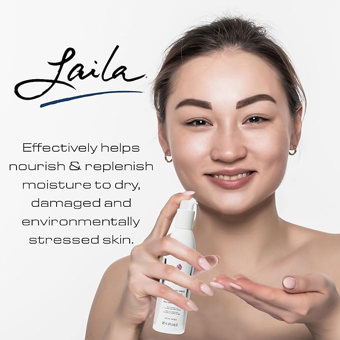 Geir Ness Laila Hand & Body Cream - Skin Moisturizing and Nourishing Formula for Soft and Smooth Hands - Vitamin A & E, Aloe Vera and Honey Extract