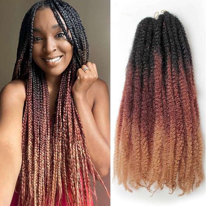 Marley Twist Braiding Hair 24 Inch 8 Packs โ Long-Lasting Marley Hair, Fluffy&Tangle-Free Cuban Twist Hair for Braiding, Natural Look Synthetic Spring Afro Kinky Twist Hair Extensions (T1B/30/27)