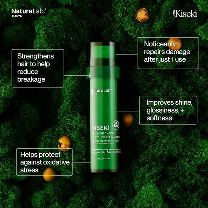 NATURELAB. TOKYO Kiseki Molecular Repair Leave-In Hair Masque Refill: Restores Damaged Hair, Repairs Heat & Chemical Damage, Boosts Strength, Smoothness & Softness, 1.7 Fl Oz