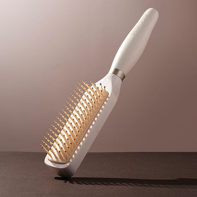 EcoTools Curl Activating Detangler Hairbrush, Gently Detangle Wet Hair, Style, Define, & Enhance Curly & Wavy Hair, Less Hair Breakage & Fall Out, Renewable Bamboo, Vegan & Cruelty-Free, 1 Count