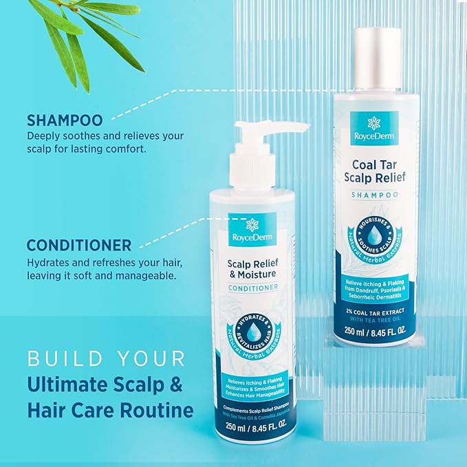 Roycederm Scalp Relief & Moisture Conditioner: Hydrating & Nourishing Formula with Jojoba Oil, Aloe Vera & Camellia Oil, Soothes Dry, Itchy Scalp