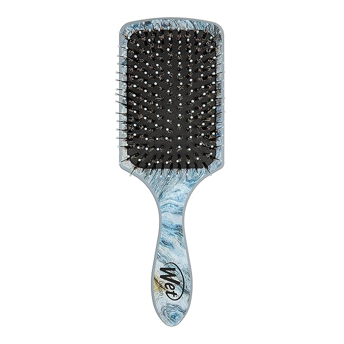 Wet Brush Paddle Shine Enhancer with Argan Oil, Distressed Wood - Ultra-Soft IntelliFlex Detangling Bristles with Boar Bristles For A Smooth & Shiny Finish - Pain-Free Hair Brush For Women & Men