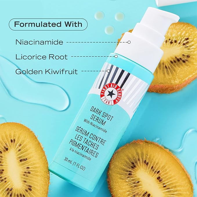 First Aid Beauty - Dark Spot Serum with Niacinamide, Helps Reduce Look of Dark Spots, Sun Spots, Hyperpigmentation, Discoloration & Post-acne marks, Non-Comedogenic, Safe for Sensitive Skin, 1 oz
