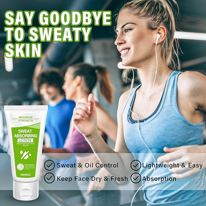 Face Antiperspirant, Face Sweat Blocker, Face No Sweat Lotion, Oily Skin Control, Anti Sweat for Men & Women, 60ml