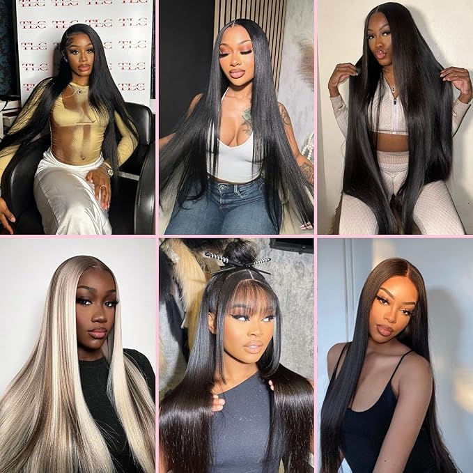 Beauty Queen 16A Straight Human Hair Bundles (14 16 18 Inch) Virgin Remy Hair Extensions for Women - 3 Bundles Thick Brazilian 100% Unprocessed Weave Straight Natural Color
