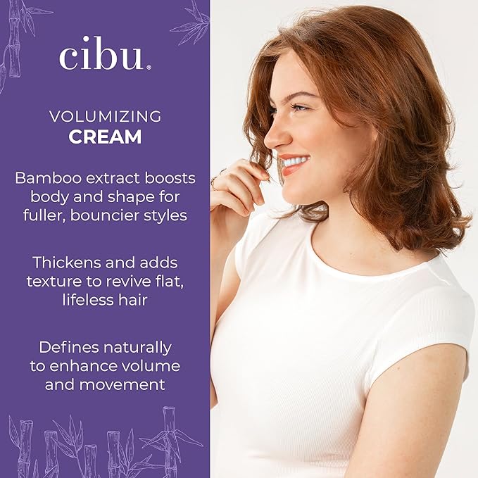 CIBU Volumizing Cream | Hair Thickening and Volumizing Creme for All Hair Types | Lotion for Added Body and Volume | 8 Ounces