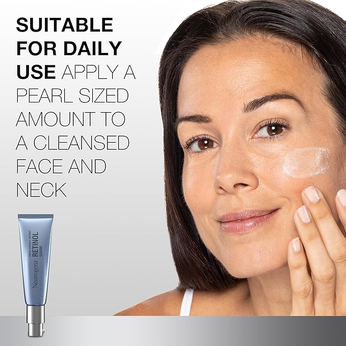 Neutrogena Rapid Wrinkle Repair Retinol Anti-Wrinkle Face Serum with Hyaluronic Acid, Daily Anti-Aging Facial Serum for Fine Lines & Wrinkles, Mineral Oil- & Dye-Free, 1 fl. oz