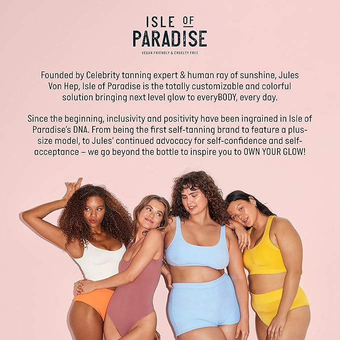 Isle of Paradise Glow Clear Self Tanning Mousse, Light (Sunkissed Glow) - Brightening and Color Correcting Tanning Foam, Vegan and Cruelty Free, 6.76 Fl Oz