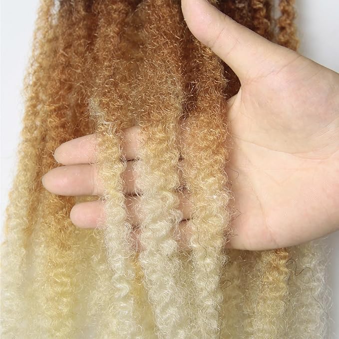 Marley Twist Braiding Hair 18 Inch 8 Packs โ Long-Lasting Marley Hair, Fluffy&Tangle-Free Cuban Twist Hair for Braiding, Natural Look Synthetic Spring Afro Kinky Twist Hair Extensions (27/613)
