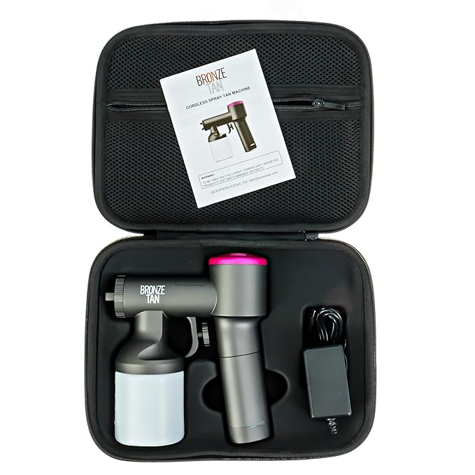 Cordless Spray Tan Machine - Portable and Rechargeable Spray Tan Gun for Salon and Home Use - Lightweight Airbrush Tanning Machine With Even Coverage Sunless Tan Technology by Bronze Tan
