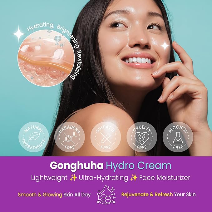 Hydro Cream – Lightweight Ultra-Hydrating Face Moisturizer for Glowing Skin | 50ml (1.69 fl oz) with Hyaluronic Acid & Cica | Korean Skin Care